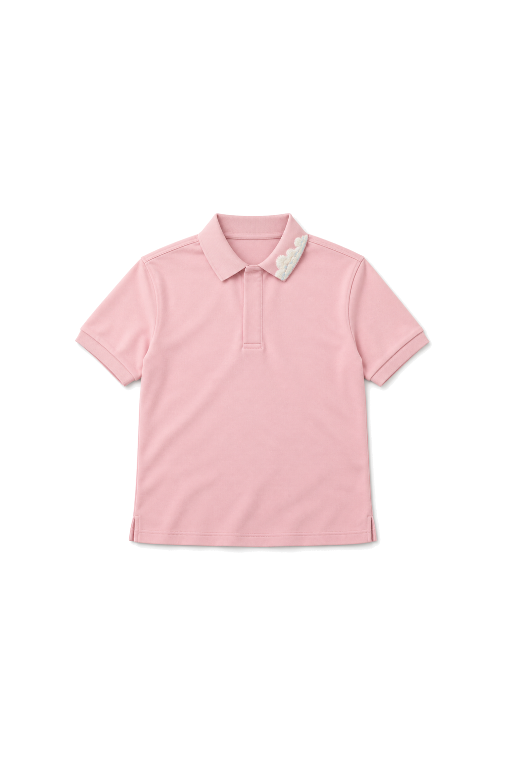 Pink polo, front