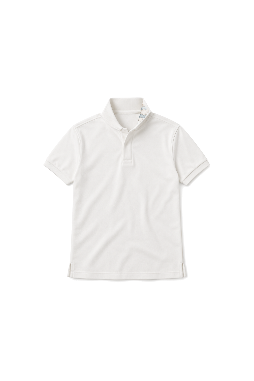 White polo, collar up