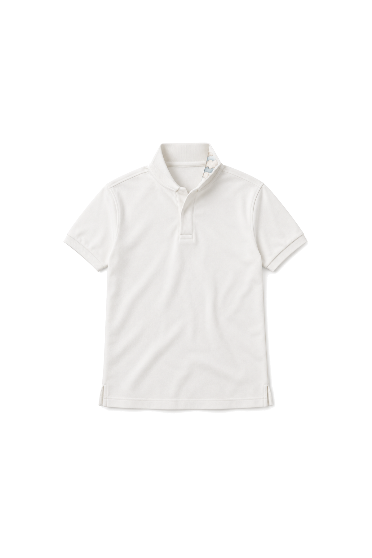 White polo, collar up